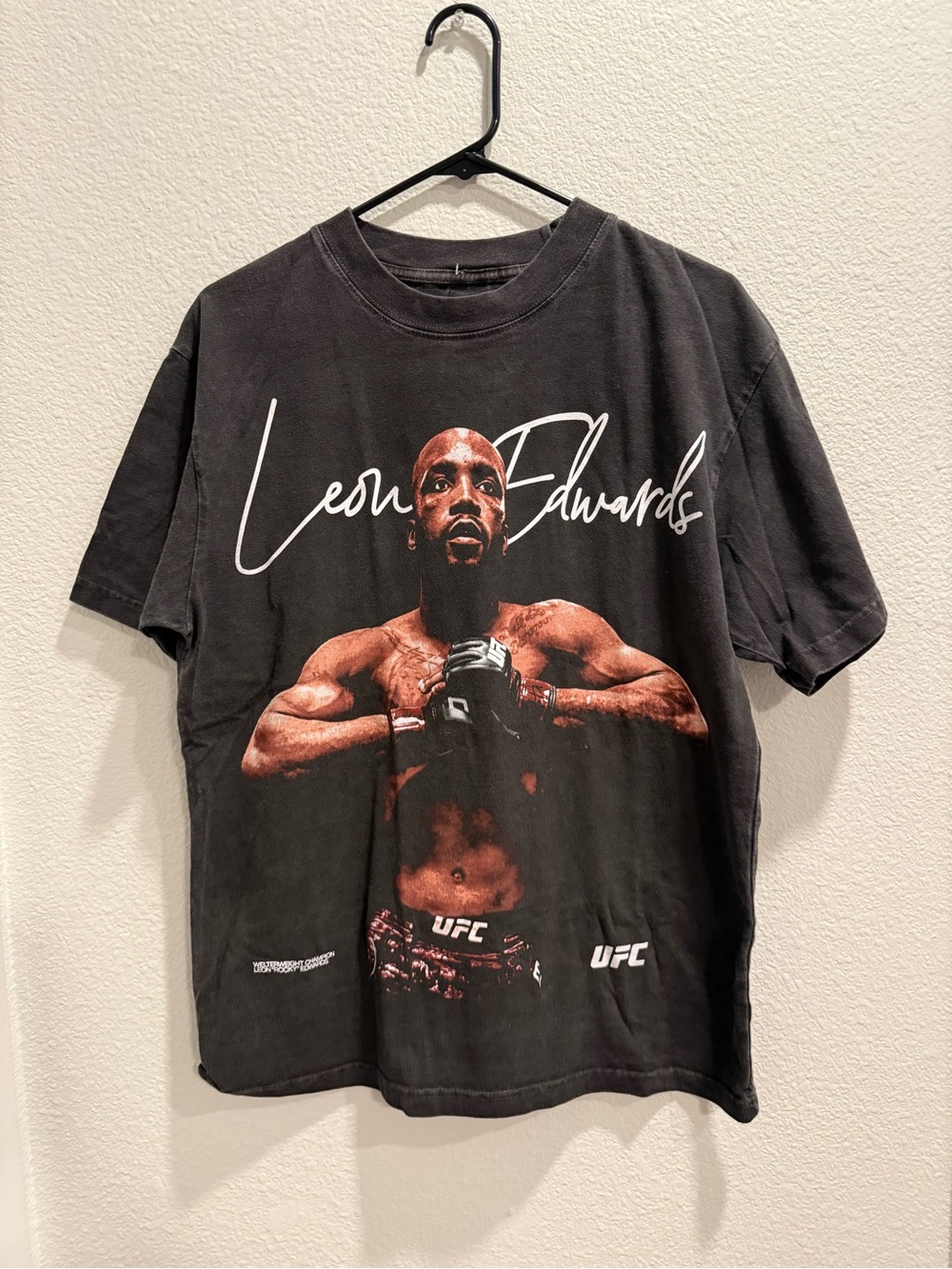 UFC Black Leon Edwards Graphic Short Sleeve Tee
